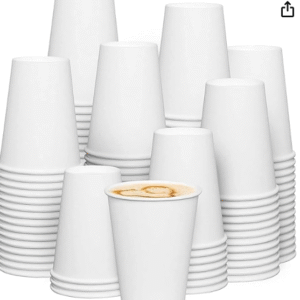 AKSHAYA Paper Cups, 240 ml, White, Pack of 20, for Hot and Cold Drinks
