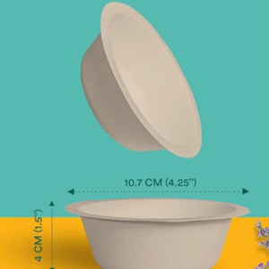 AKSHAYA [180 ml, 50 Pack Disposable Bagasse Bowls | Eco-Friendly, Biodegradable, Sugarcane Paper Bowls | for Serving Snacks & Dinner | Birthday, Wedding & Party | Round, Beige