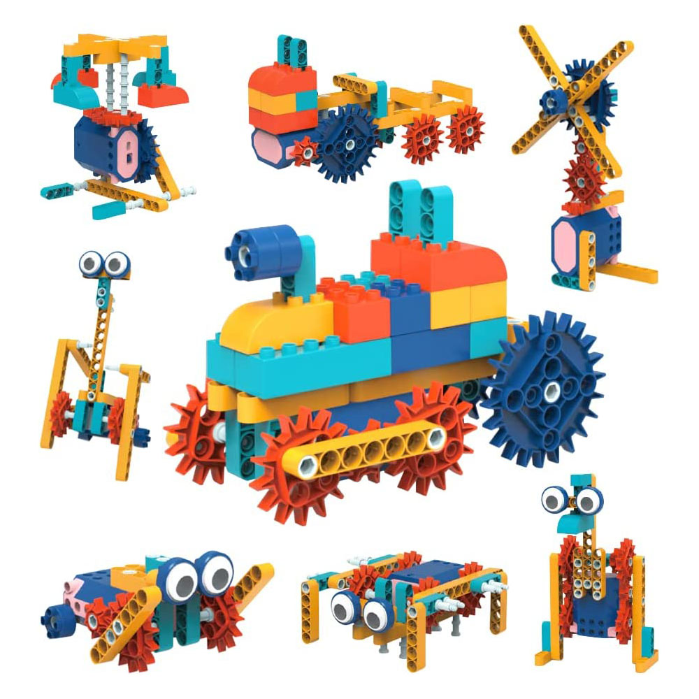 STEM 38 in 1 Building Blocks Set with Motor, 116 Pieces Electric Gear Drive Kit and built-in rechargeable battery, Educational Engineering Construction with User Guide - Image 10