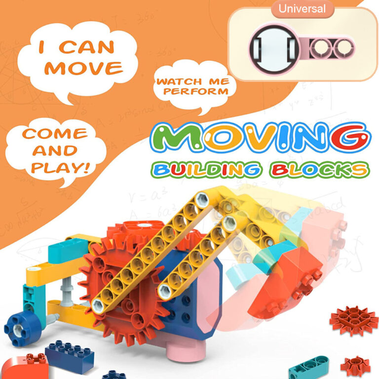 STEM 38 in 1 Building Blocks Set with Motor, 116 Pieces Electric Gear Drive Kit and built-in rechargeable battery, Educational Engineering Construction with User Guide - Image 7