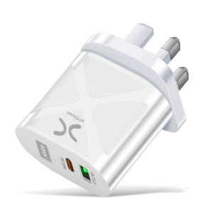 Dual Port Fast Charger, 65W, Type-A and Type-C (White)